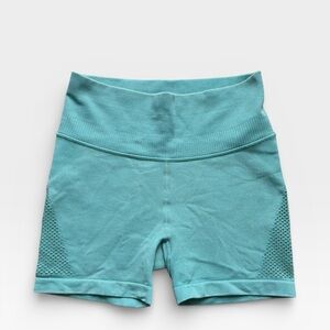 Women's Teal High-Waisted yoga Shorts